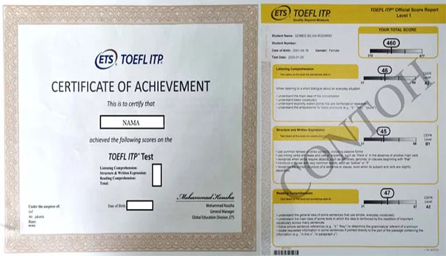 Official Score Report TOEFL ITP Official Score Report TOEFL ITP - Webster English Course