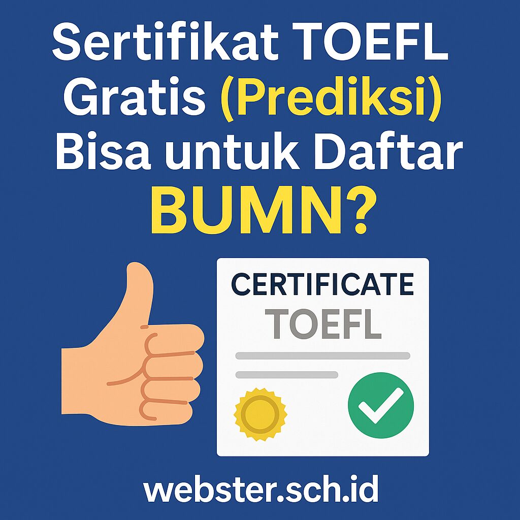 Sertifikat Toefl Gratis Prediksi Bisa Untuk Daftar Bumn