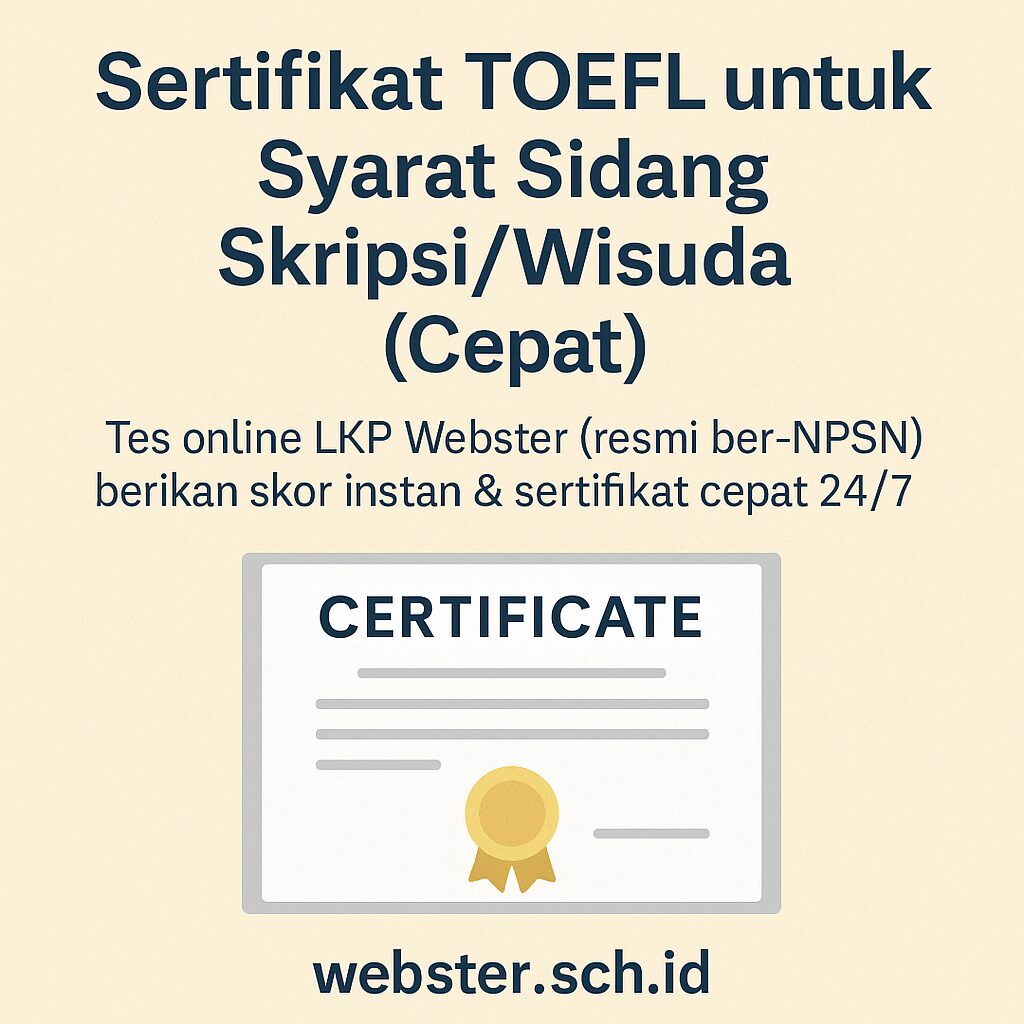 Sertifikat Toefl Untuk Syarat Sidang Skripsi Wisuda Cepat