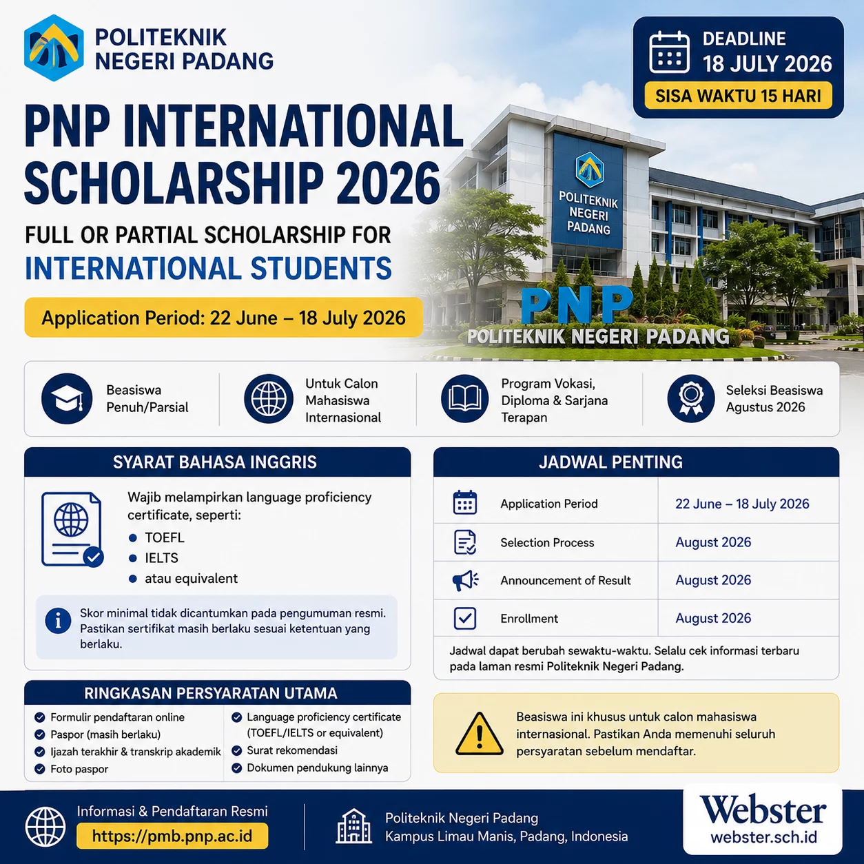 PNP International Scholarship TOEFL IELTS 2026 PNP International Scholarship TOEFL IELTS 2026 - Webster English Course
