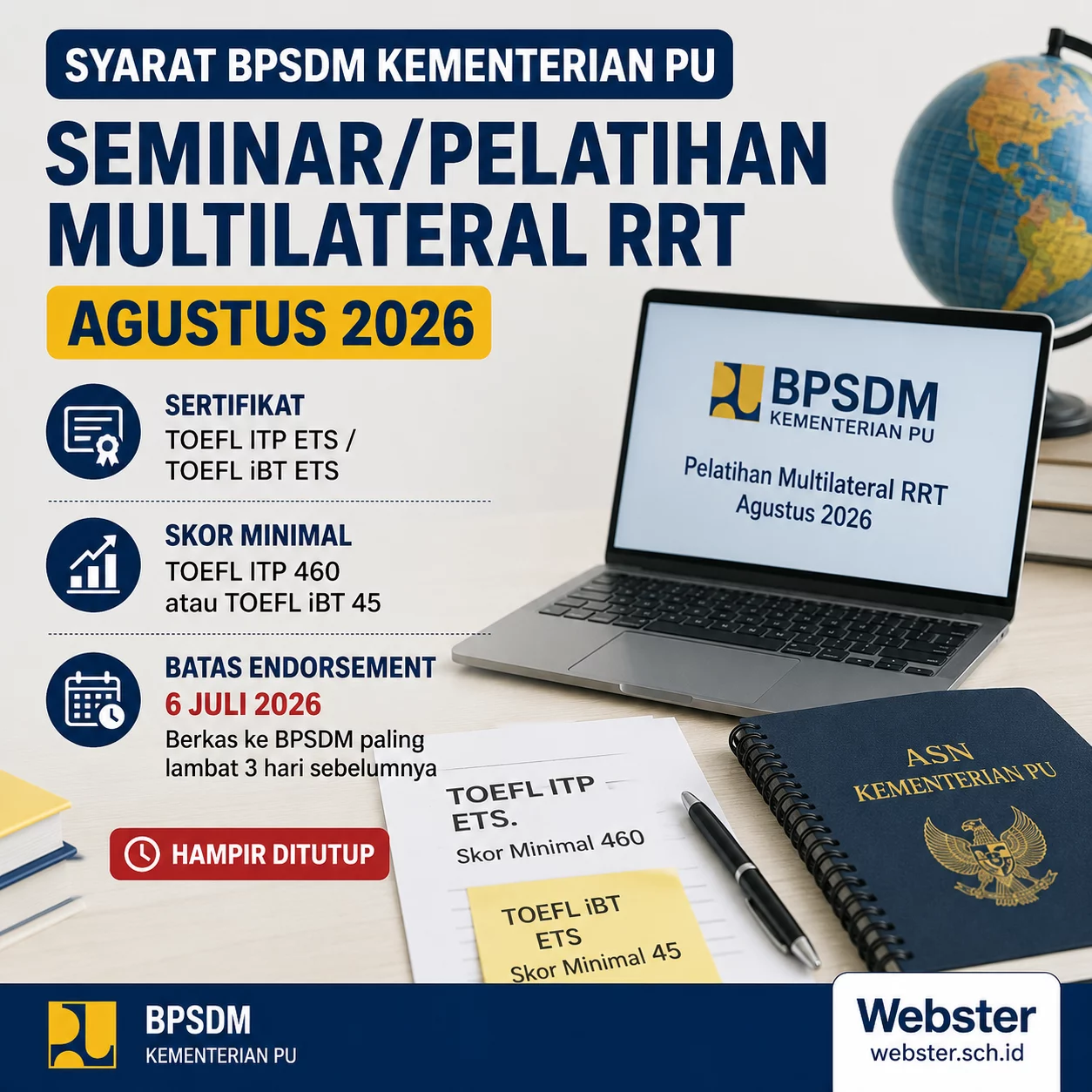 TOEFL ITP ETS 460 BPSDM PU RRT 2026 TOEFL ITP ETS 460 BPSDM PU RRT 2026 - Webster English Course