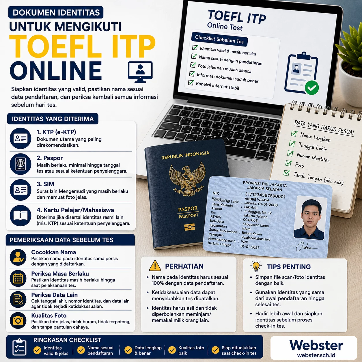Dokumen Identitas TOEFL ITP Online Dokumen Identitas TOEFL ITP Online - Webster English Course