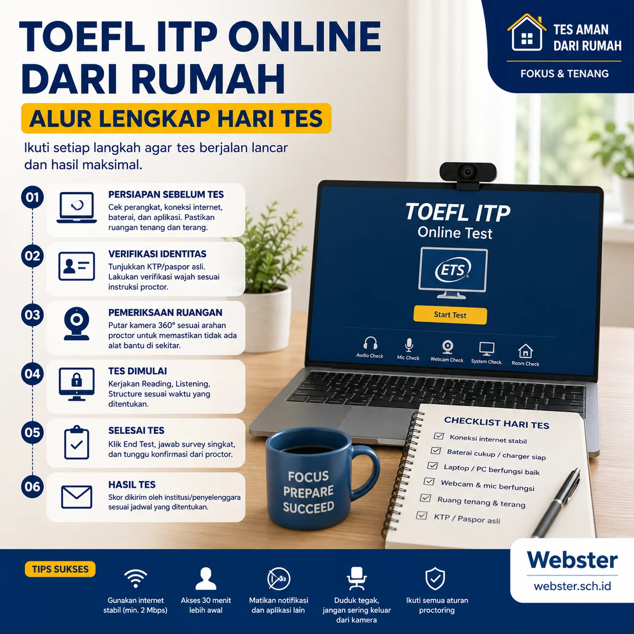 TOEFL ITP Online dari Rumah Panduan Hari Tes TOEFL ITP Online dari Rumah Panduan Hari Tes - Webster English Course