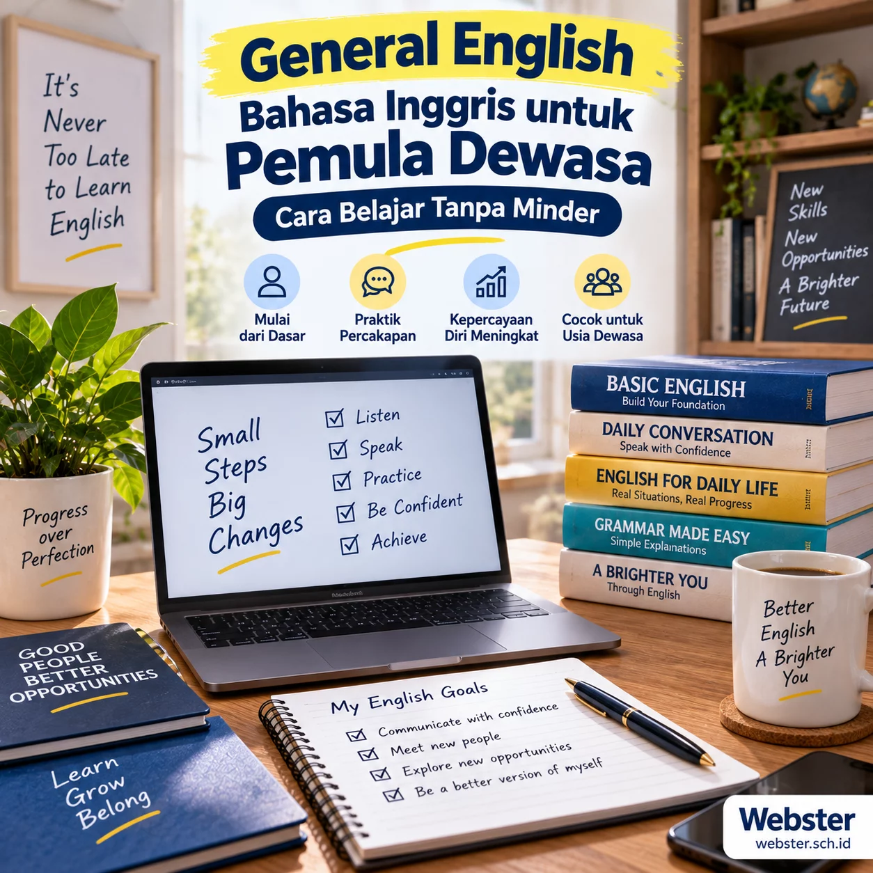 Bahasa Inggris untuk Pemula Dewasa Tanpa Minder Bahasa Inggris untuk Pemula Dewasa Tanpa Minder - Webster English Course