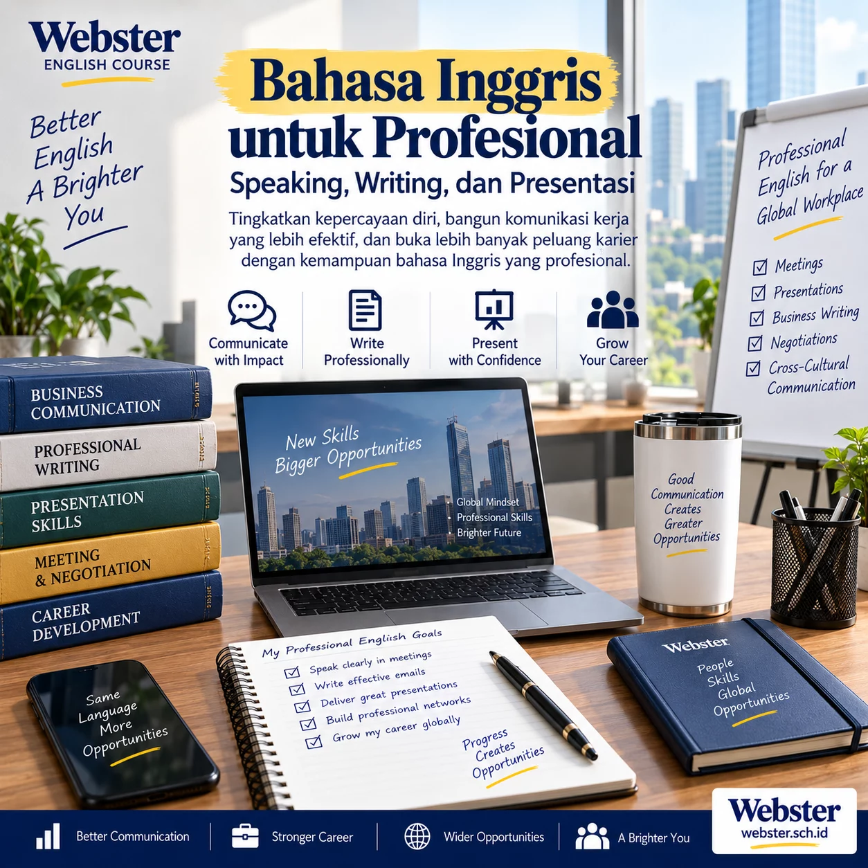 Bahasa Inggris untuk Profesional yang Efektif di Kerja Bahasa Inggris untuk Profesional yang Efektif di Kerja - Webster English Course