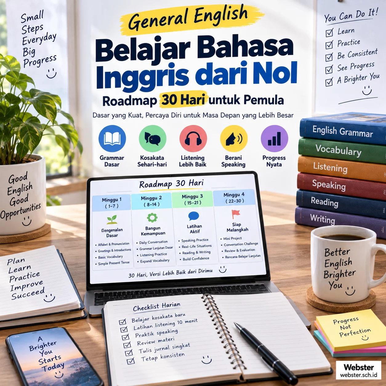 Belajar Bahasa Inggris dari Nol Roadmap 30 Hari Belajar Bahasa Inggris dari Nol Roadmap 30 Hari - Webster English Course