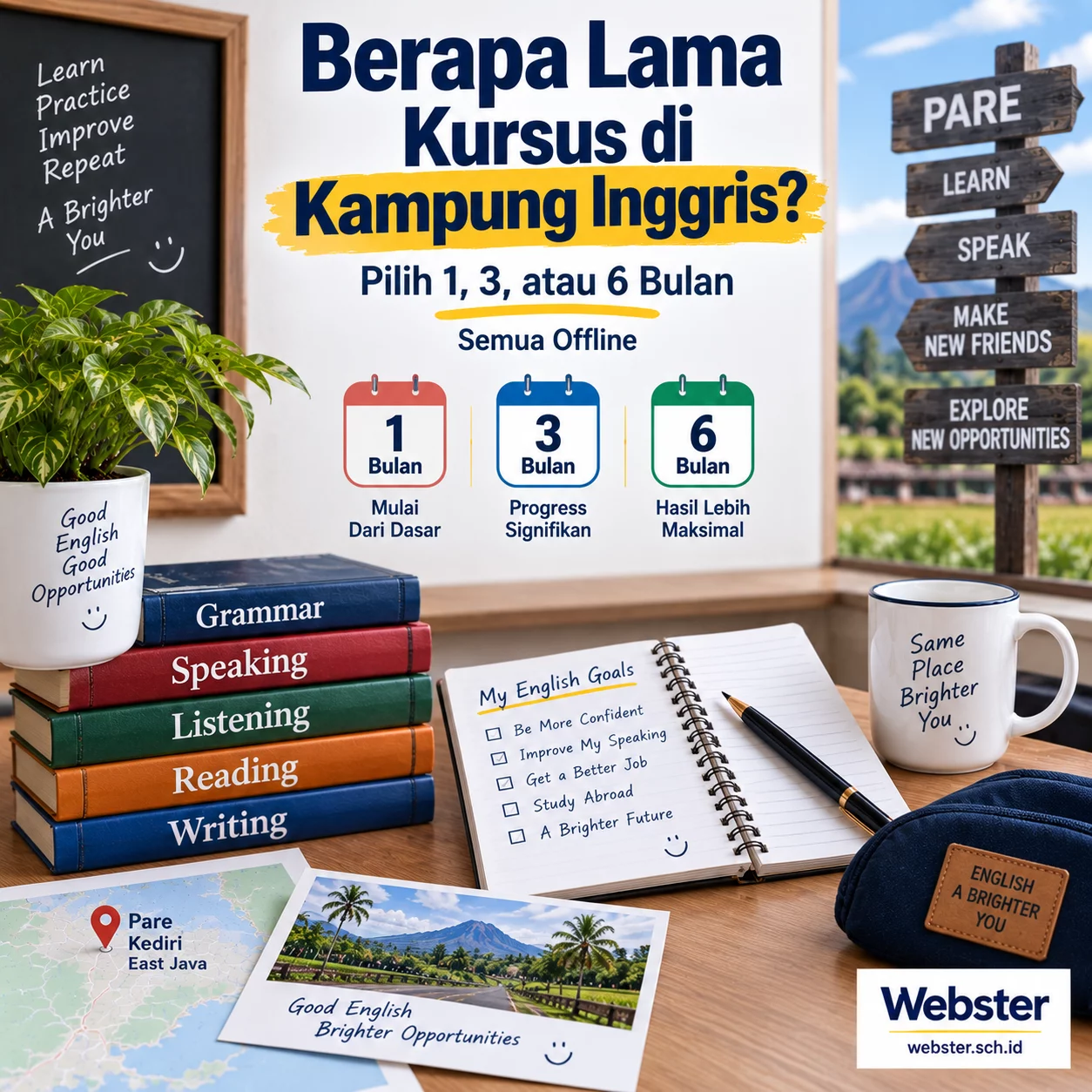 Berapa Lama Kursus di Kampung Inggris? Panduan Durasi Berapa Lama Kursus di Kampung Inggris? Panduan Durasi - Webster English Course