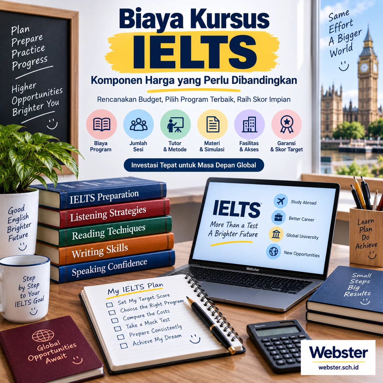Biaya Kursus IELTS Komponen Harga yang Wajib Dicek Biaya Kursus IELTS Komponen Harga yang Wajib Dicek - Webster English Course