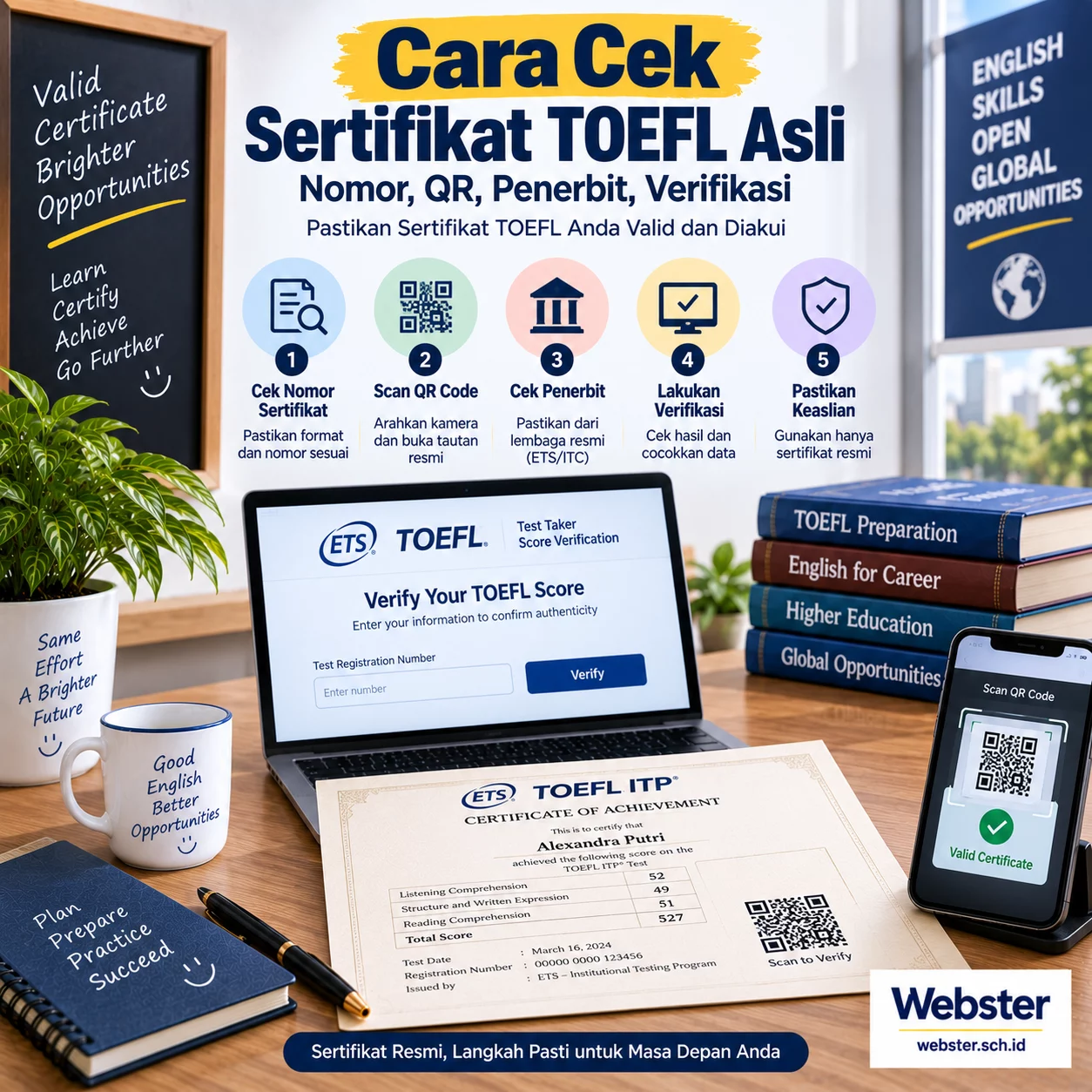 Cara Cek Sertifikat TOEFL Asli dengan Benar Cara Cek Sertifikat TOEFL Asli dengan Benar - Webster English Course