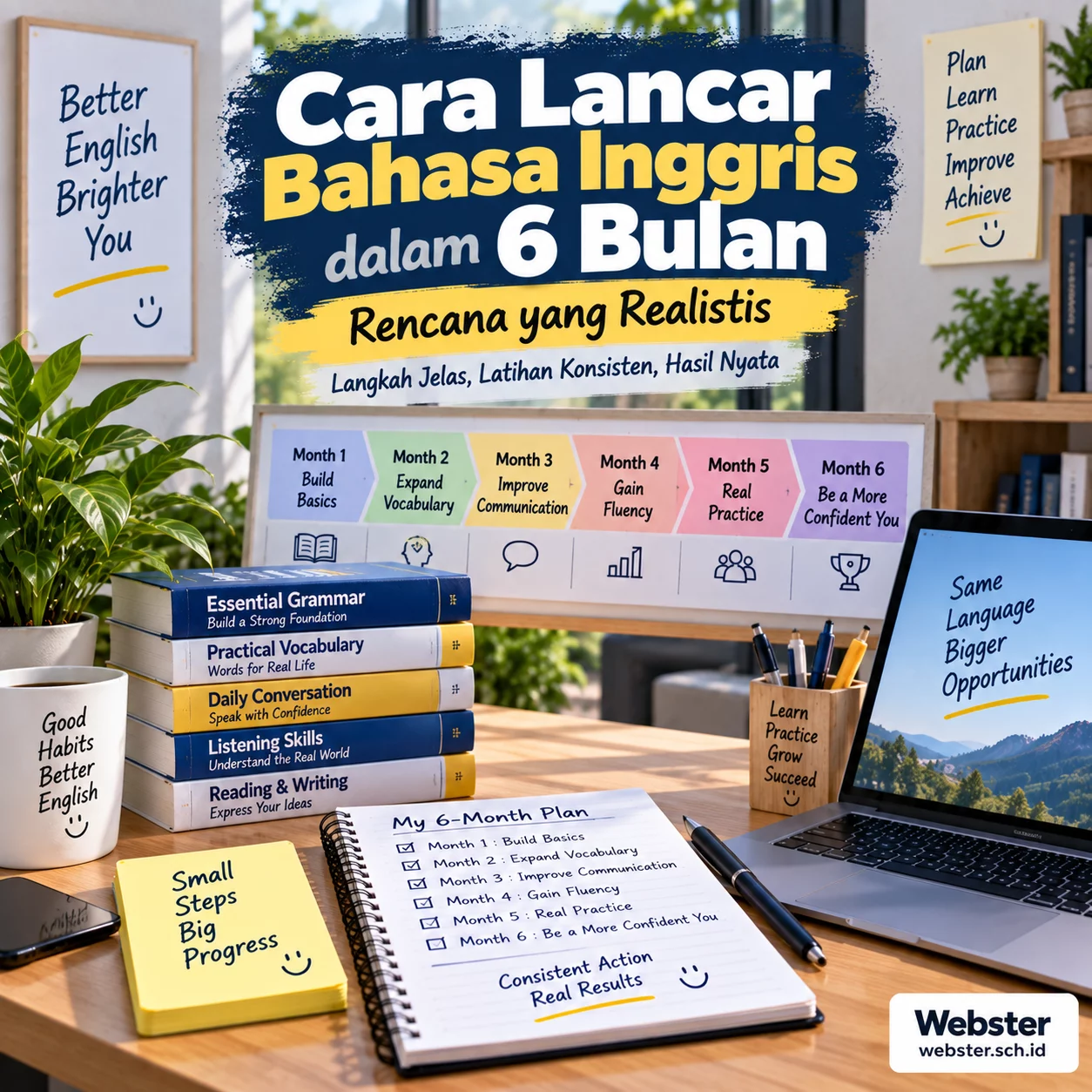 Cara Lancar Bahasa Inggris dalam 6 Bulan Cara Lancar Bahasa Inggris dalam 6 Bulan - Webster English Course
