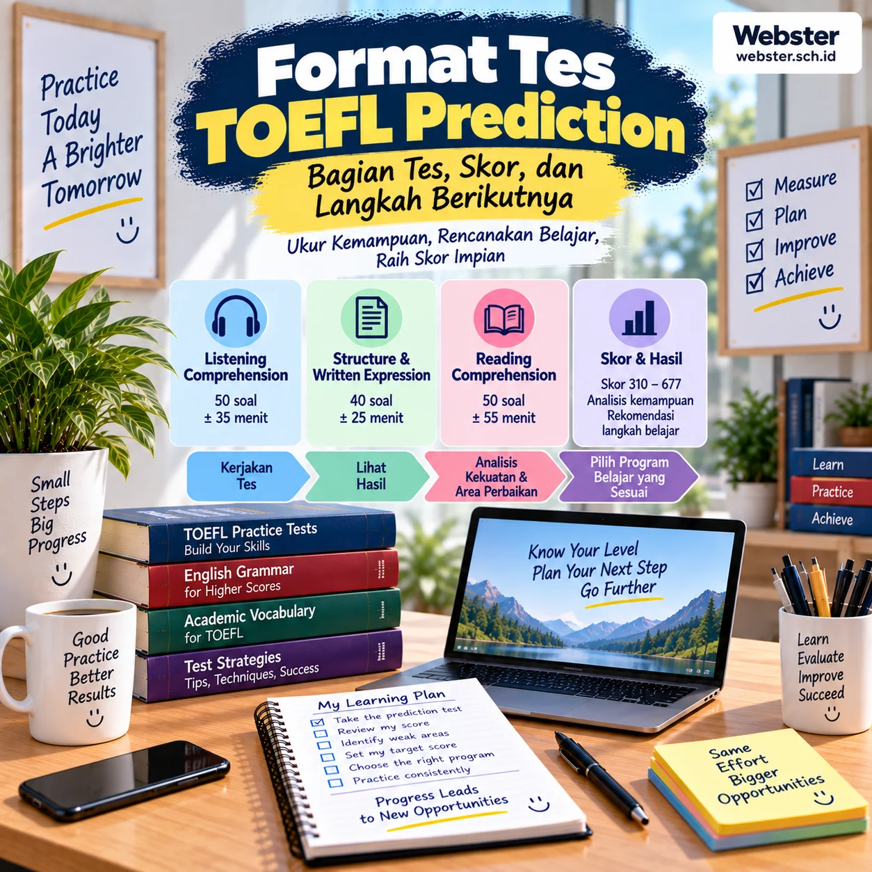 Format Tes TOEFL Prediction dan Cara Baca Skor Format Tes TOEFL Prediction dan Cara Baca Skor - Webster English Course