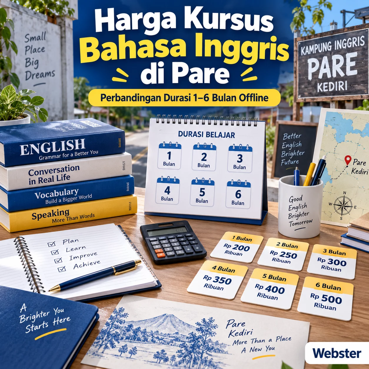 Harga Kursus Bahasa Inggris di Pare 1–6 Bulan Harga Kursus Bahasa Inggris di Pare 1–6 Bulan - Webster English Course
