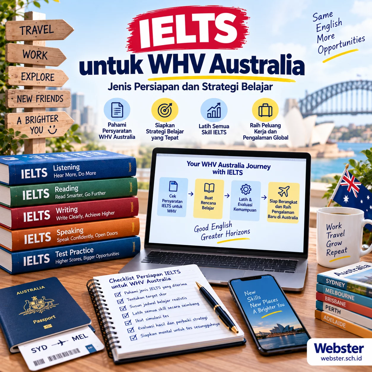 IELTS untuk WHV Australia Strategi Persiapan Tepat IELTS untuk WHV Australia Strategi Persiapan Tepat - Webster English Course