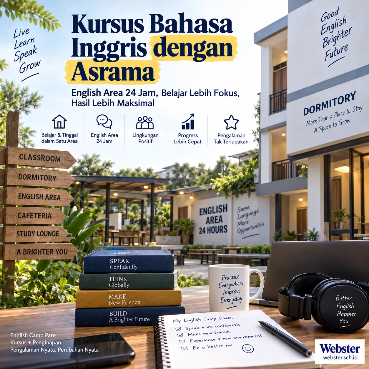 Kursus Bahasa Inggris dengan Asrama Lebih Efektif? Kursus Bahasa Inggris dengan Asrama Lebih Efektif? - Webster English Course
