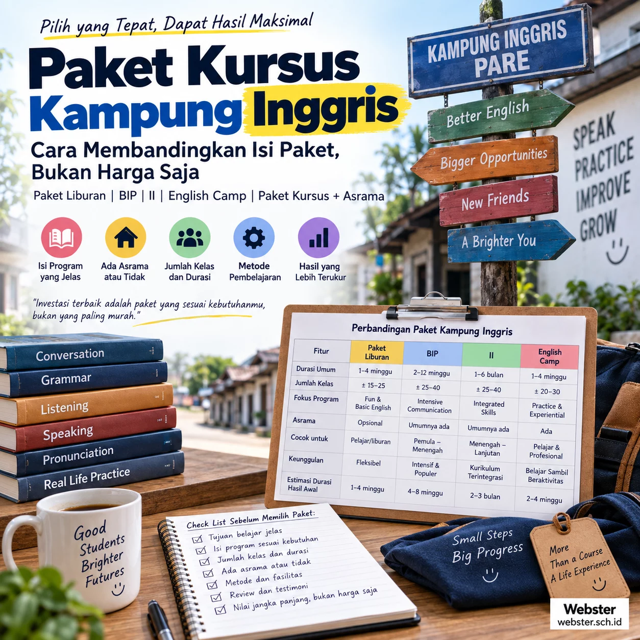 Paket Kursus Kampung Inggris Pilih Berdasarkan Isi Paket Kursus Kampung Inggris Pilih Berdasarkan Isi - Webster English Course