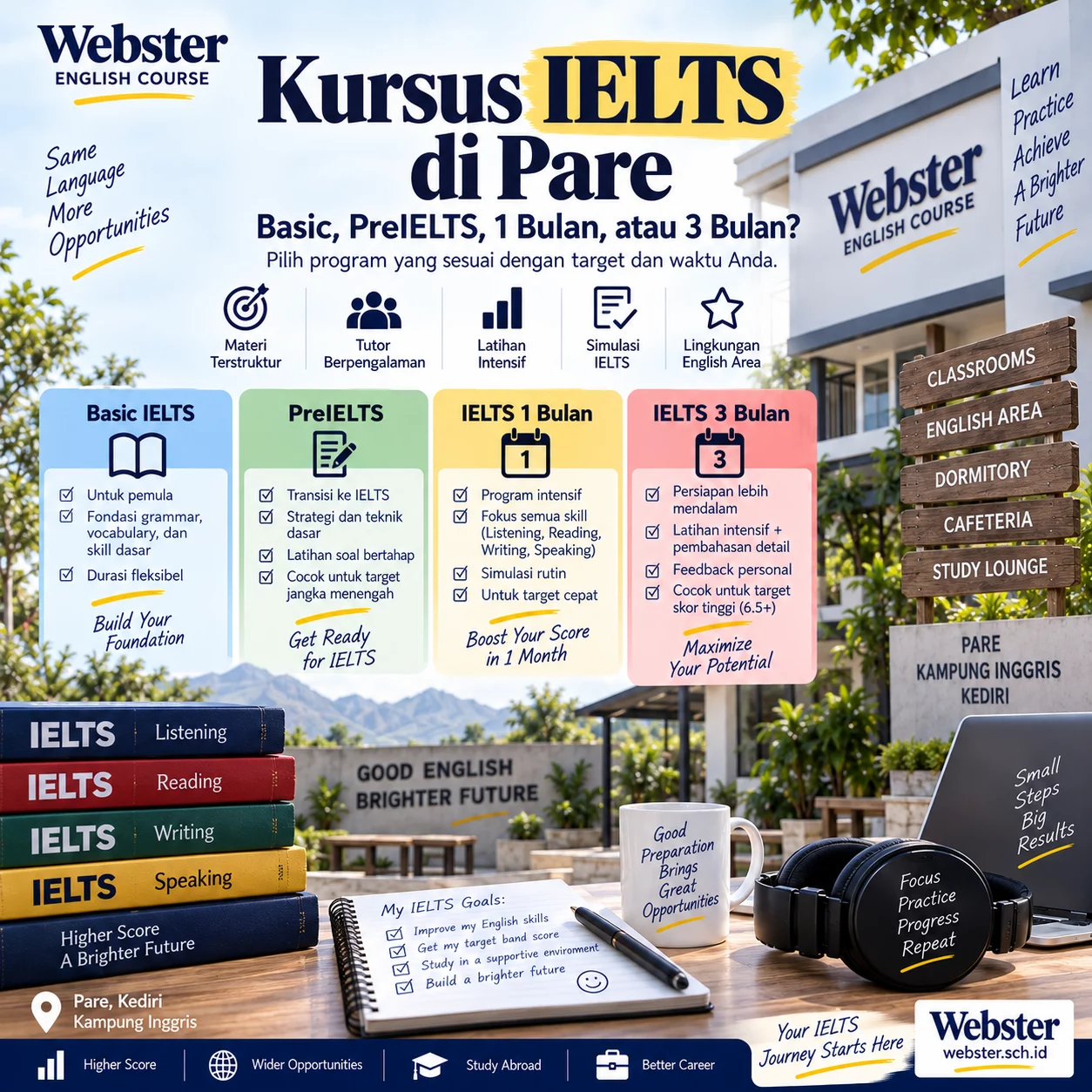 Kursus IELTS Pare Basic atau 1–3 Bulan? Kursus IELTS Pare Basic atau 1–3 Bulan? - Webster English Course