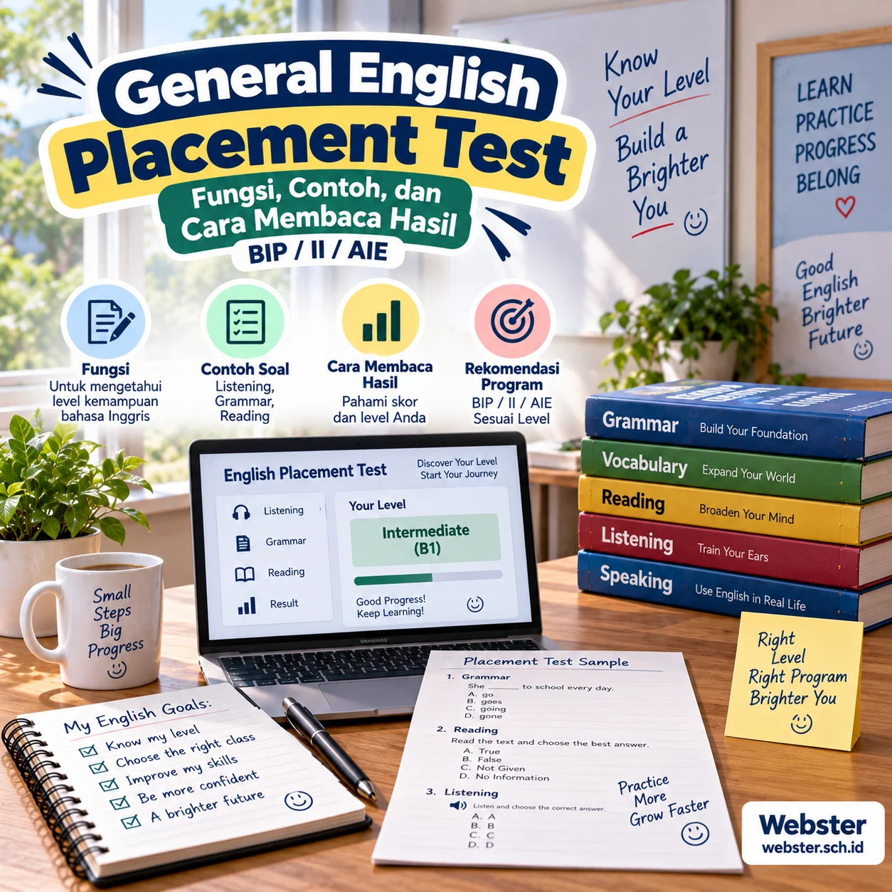 Placement Test Bahasa Inggris Fungsi dan Cara Membaca Placement Test Bahasa Inggris Fungsi dan Cara Membaca - Webster English Course
