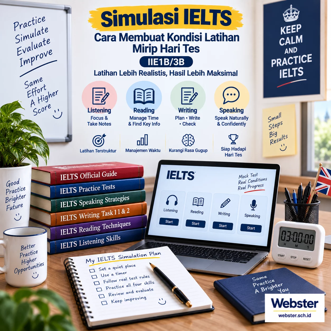 Simulasi IELTS Cara Latihan Mirip Kondisi Tes Simulasi IELTS Cara Latihan Mirip Kondisi Tes - Webster English Course