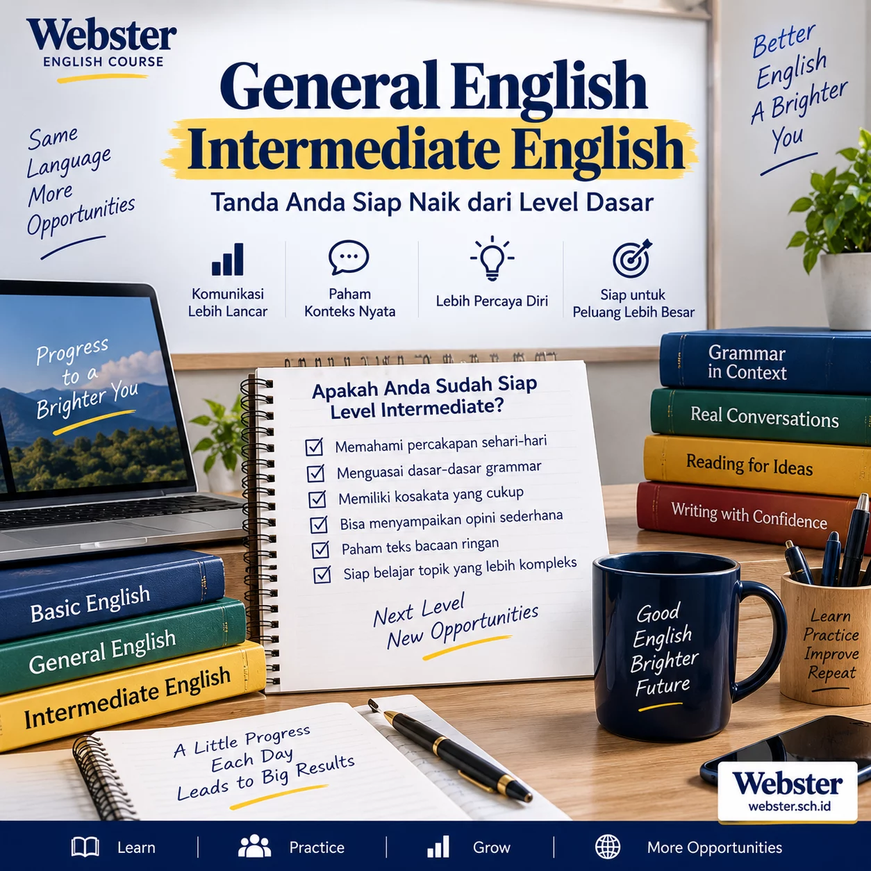 Tanda Siap Level Intermediate Bahasa Inggris Tanda Siap Level Intermediate Bahasa Inggris - Webster English Course