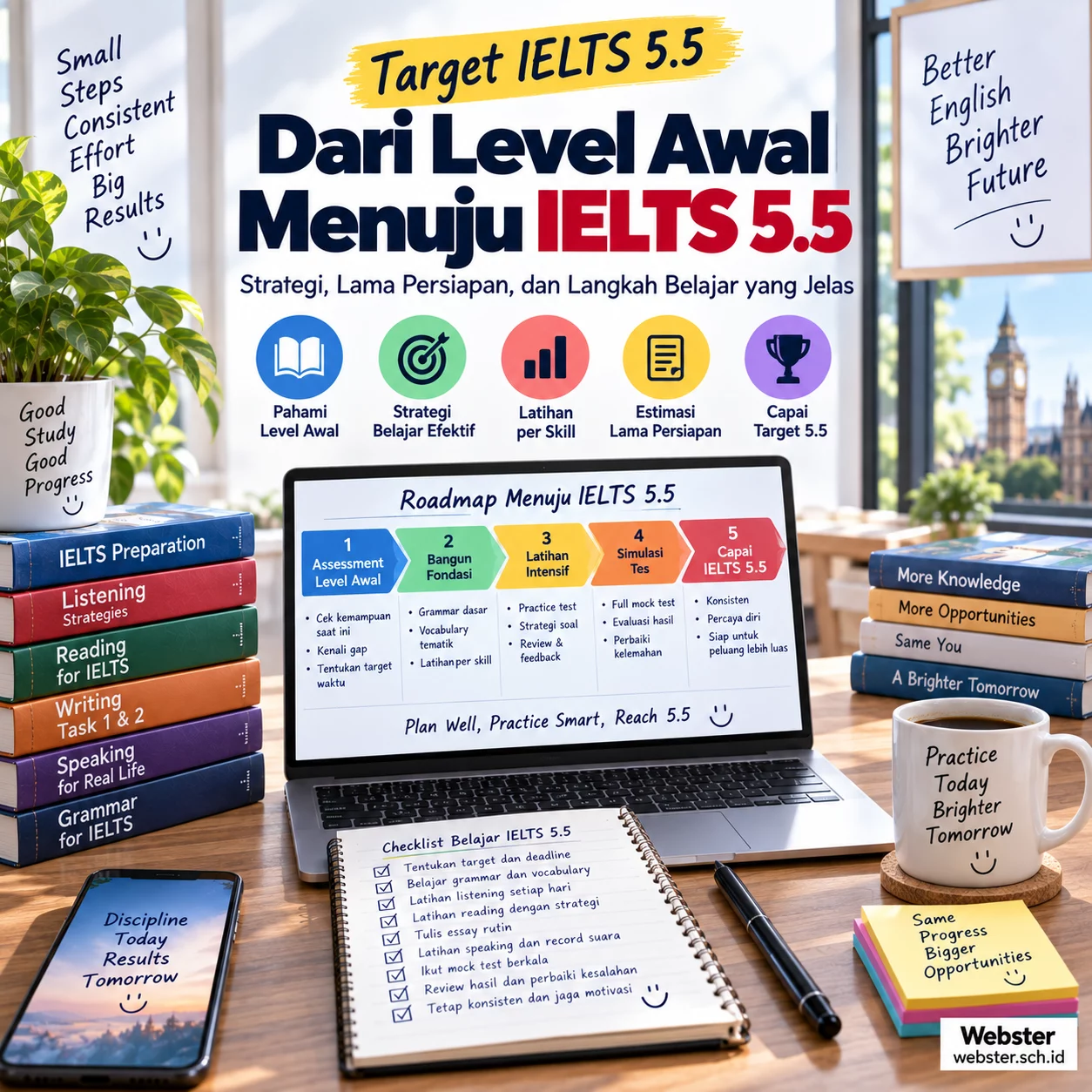 Target IELTS 5.5 Level Awal dan Strategi Persiapan Target IELTS 5.5 Level Awal dan Strategi Persiapan - Webster English Course