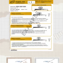 Unofficial Score Report TOEFL ITP - Webster English Course