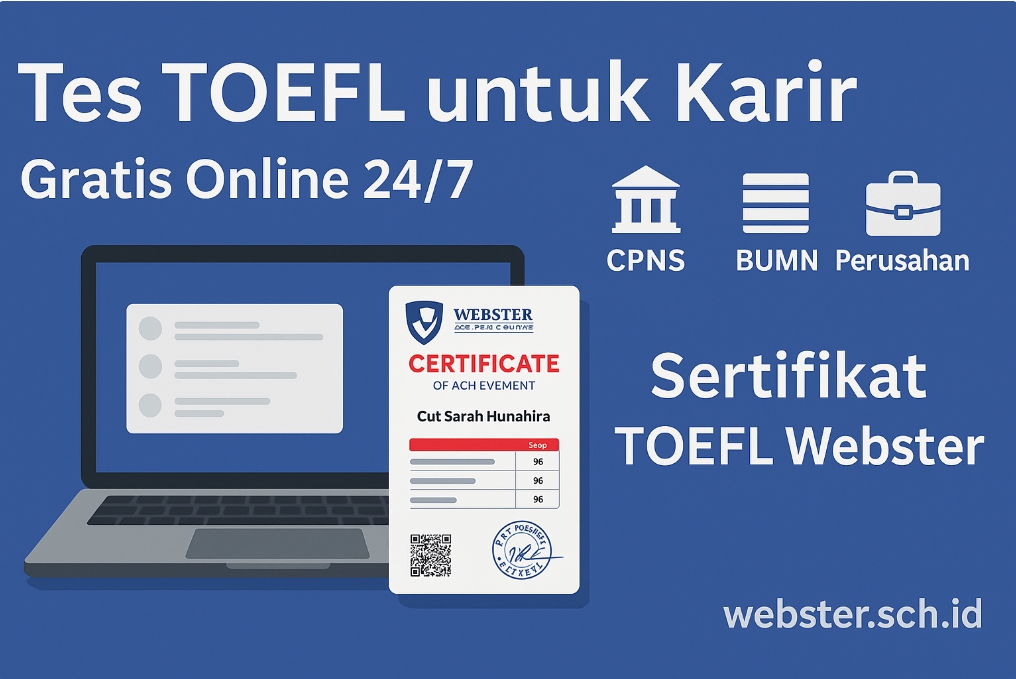 Tes Toefl Untuk Karir Gratis 247 Sertifikat Webster