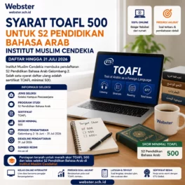Syarat TOAFL Institut Muslim Cendekia S2 Pendidikan Bahasa Arab - Webster English Course