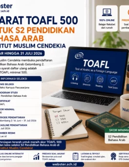 Syarat TOAFL Institut Muslim Cendekia S2 Pendidikan Bahasa Arab - Webster English Course