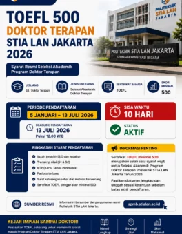 Syarat TOEFL 500 Doktor Terapan STIA LAN 2026 - Webster English Course