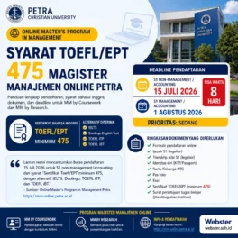 Syarat TOEFL EPT Magister Manajemen Online Petra - Webster English Course
