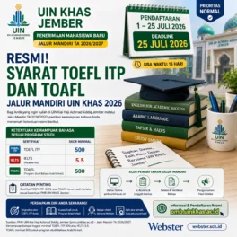 Syarat TOEFL ITP Jalur Mandiri UIN KHAS 2026 - Webster English Course