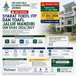 Syarat TOEFL ITP dan TOAFL UIN KHAS 2026 - Webster English Course