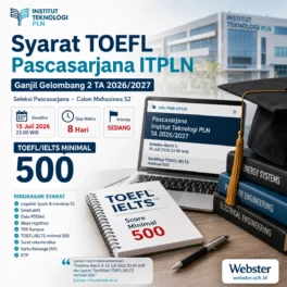 Syarat TOEFL Pascasarjana ITPLN 2026 Panduan Cepat - Webster English Course