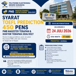 Syarat TOEFL Prediction 450 PENS 2026 - Webster English Course