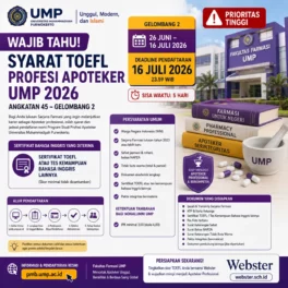 Syarat TOEFL Profesi Apoteker UMP 2026 - Webster English Course