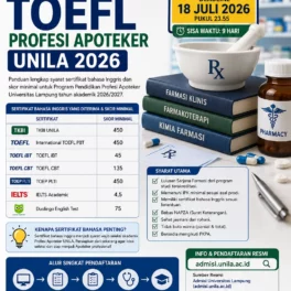 Syarat TOEFL Profesi Apoteker UNILA 2026 Lengkap - Webster English Course