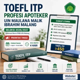 TOEFL ITP Profesi Apoteker UIN Malang 2026 - Webster English Course