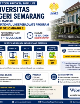 TOEFL-like 450 IUP UNNES Gelombang 2 2026 - Webster English Course