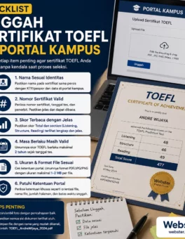 Checklist Unggah Sertifikat TOEFL ke Portal Kampus - Webster English Course