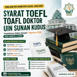 Syarat TOEFL TOAFL Doktor UIN Sunan Kudus 2026 - Webster English Course